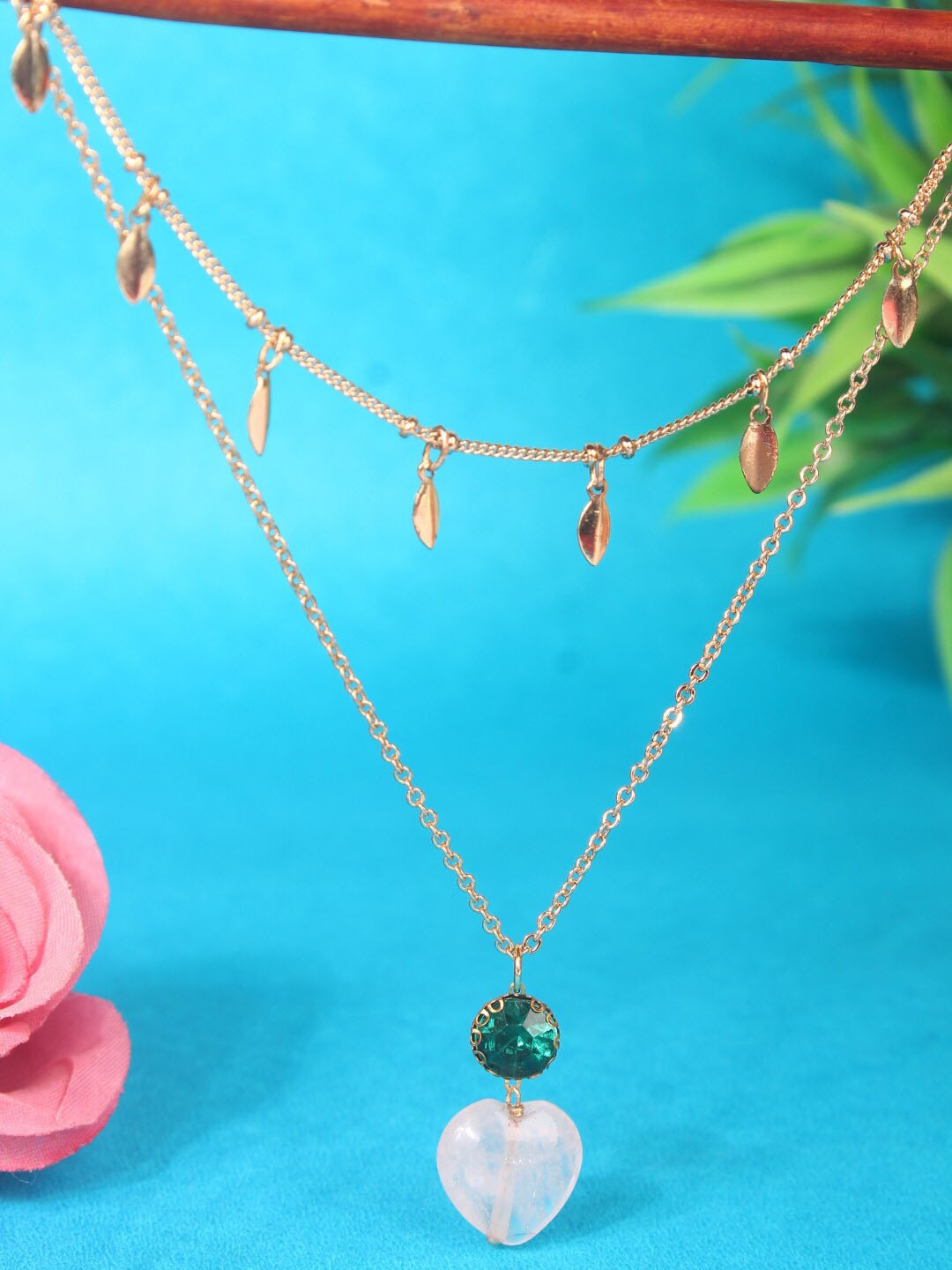 

DressBerry Gold Toned Artificial Stones Gold Plated Chain
