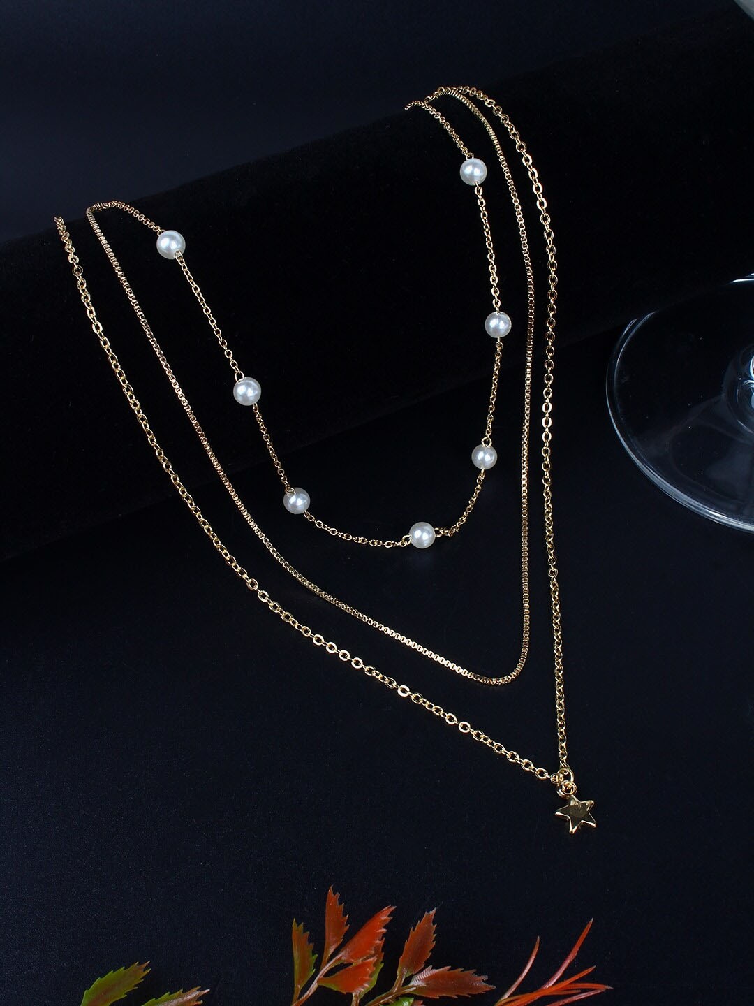 

DressBerry Gold Toned Artificial Beads Gold Plated Chain