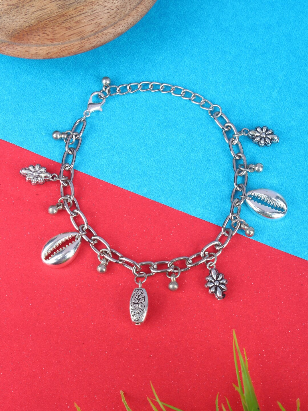 

DressBerry Silver-Plated Charm Bracelet