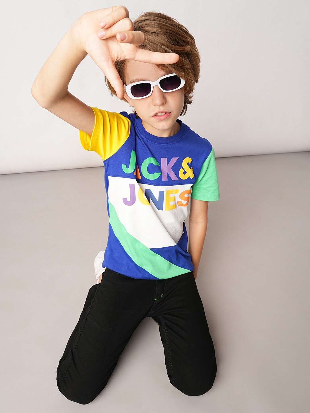

Jack & Jones Junior Boys Typography Printed Pure Cotton T-shirt, Blue