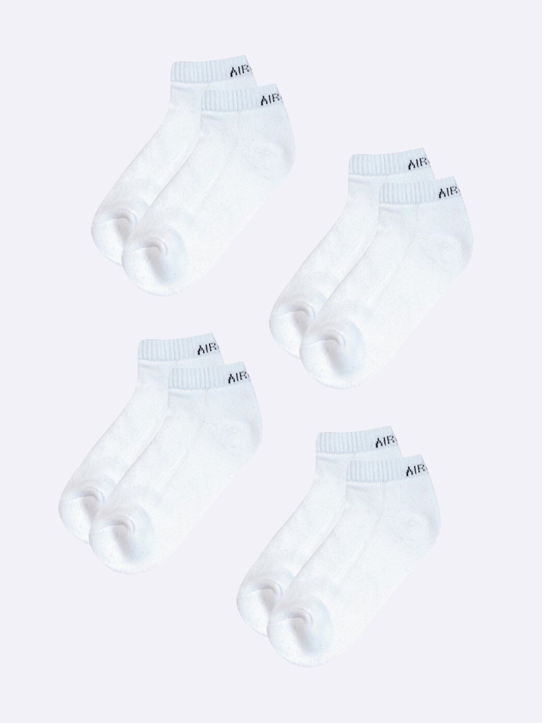 

AIR GARB Unisex Pack Of 4 Ankle Length Socks, White