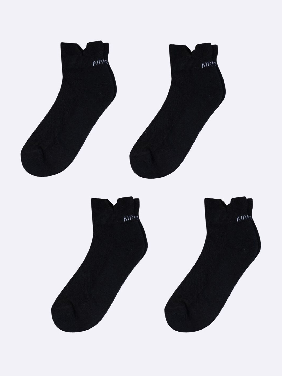 AIR GARB Unisex Pack Of 4 Ankle Length Socks, Black