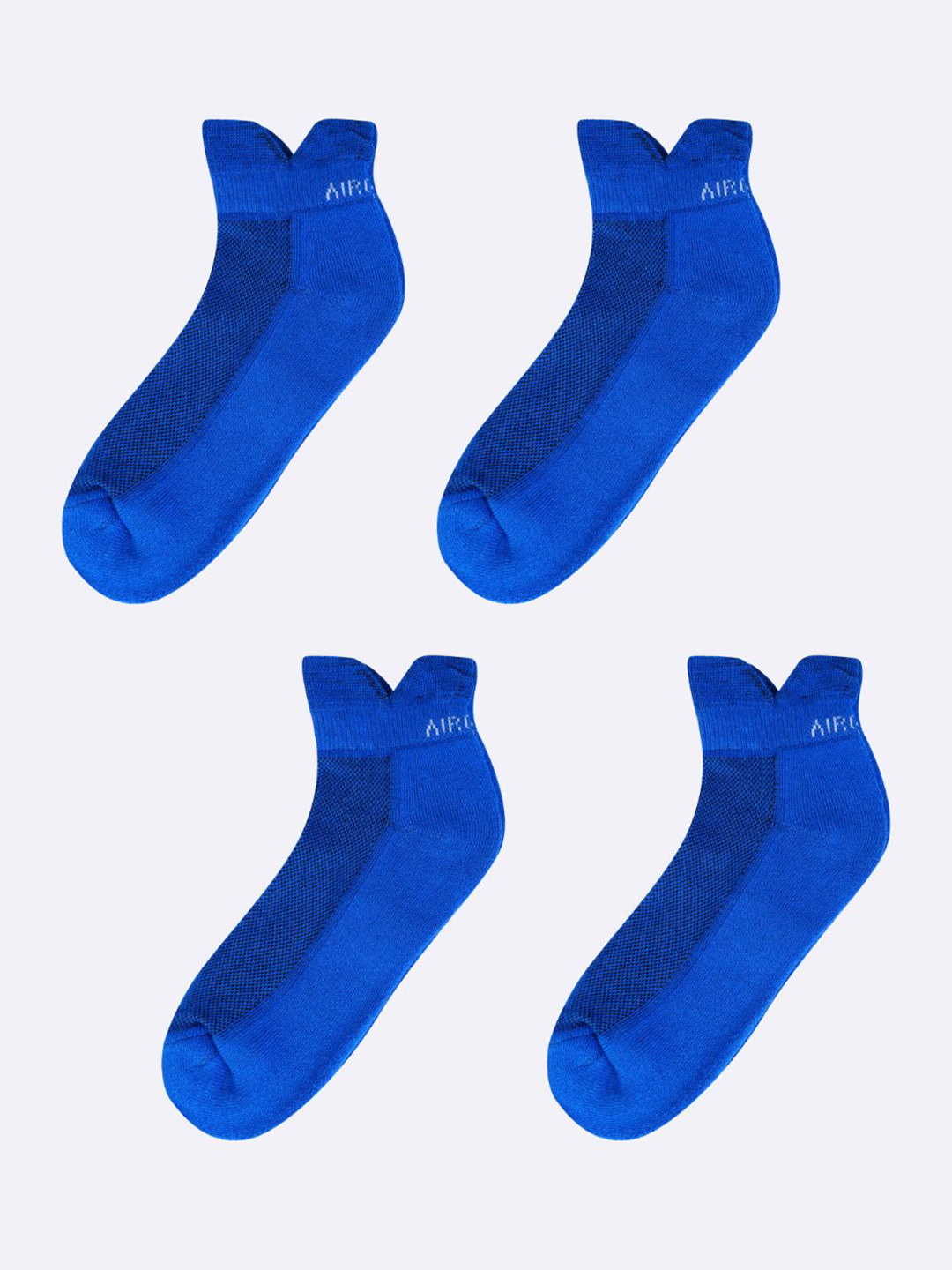

AIR GARB Unisex Pack Of 4 Breathable Pure Cotton Ankle Length Socks, Blue