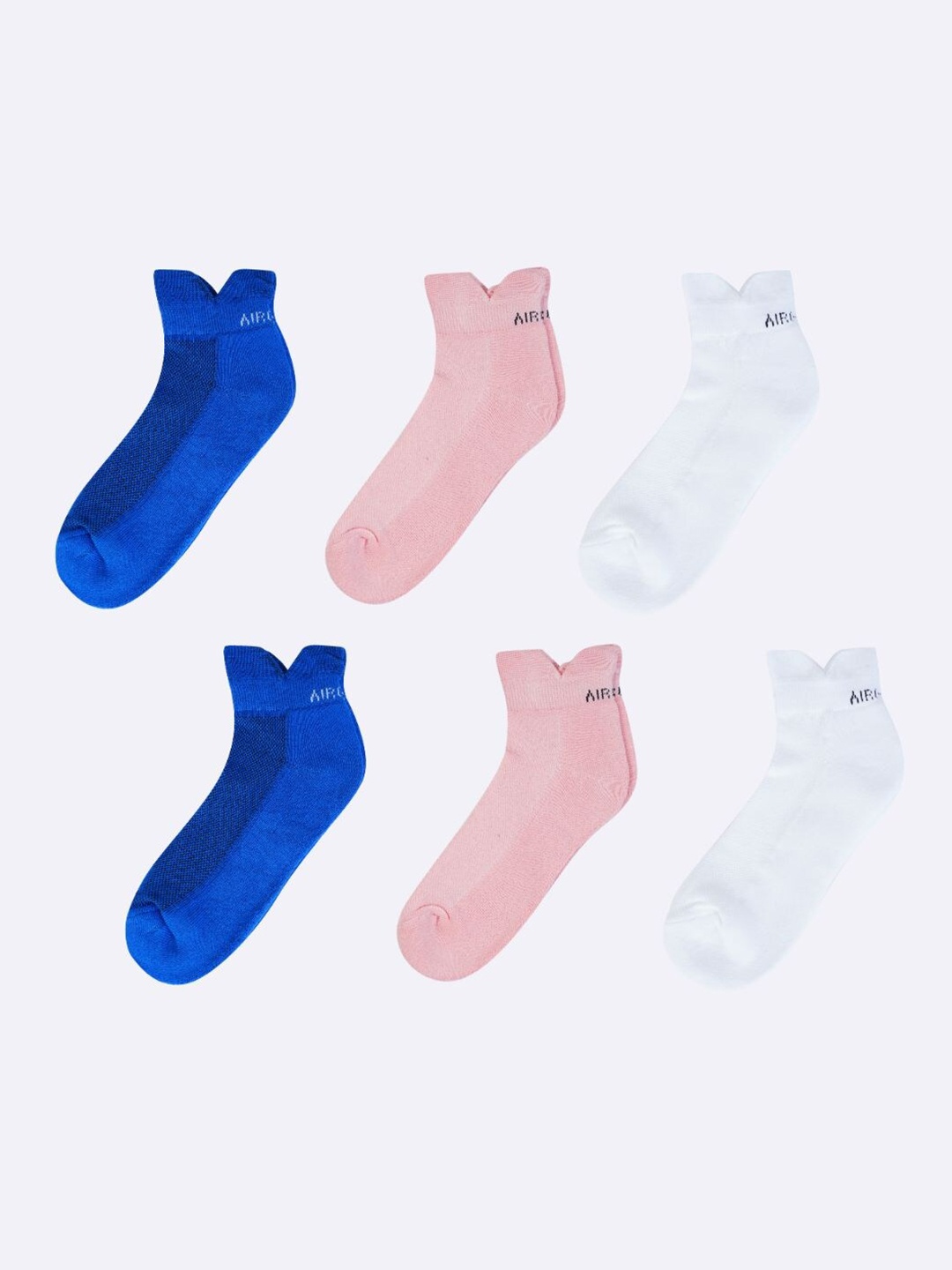 

AIR GARB Unisex Pack Of 6 Breathable Pure Cotton Ankle Length Socks, Blue