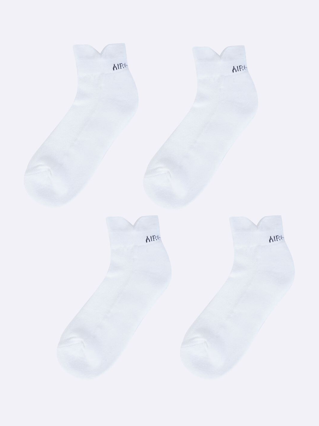 

AIR GARB Unisex Pack Of 4 Ankle Length Socks, White