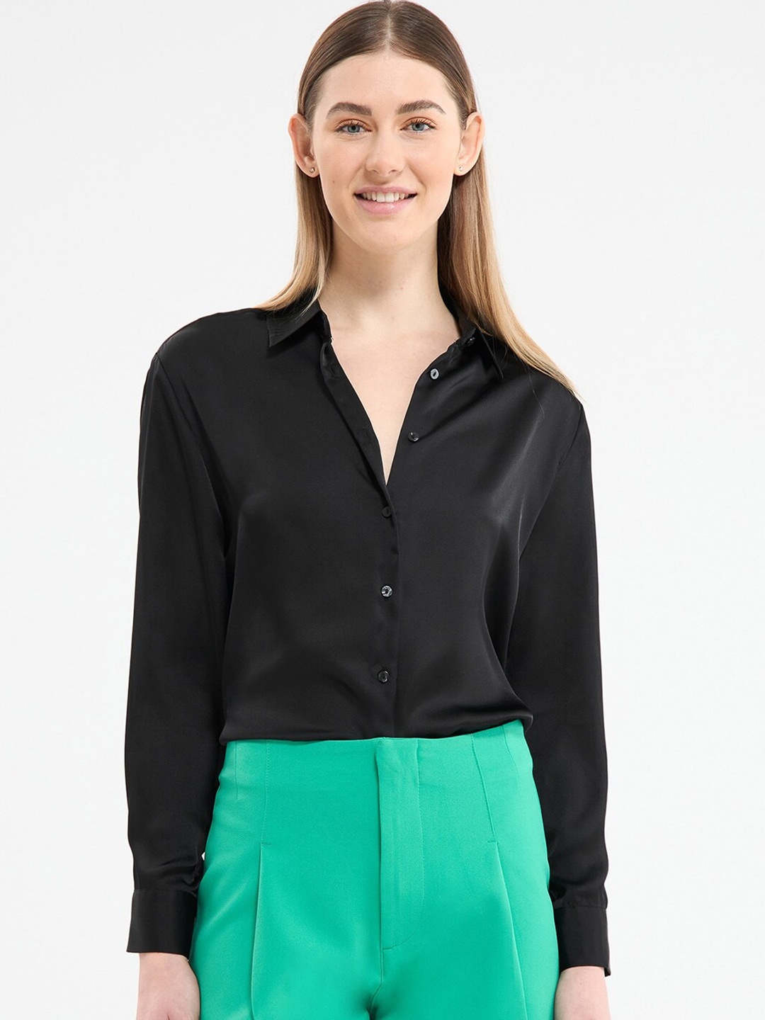 

Fab Star Classic Regular Fit Casual Shirt, Black