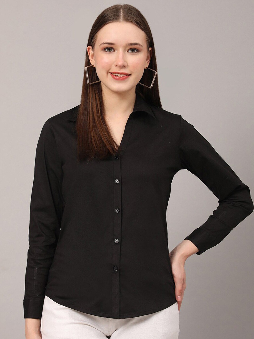 

Fab Star Classic Regular Fit Casual Shirt, Black