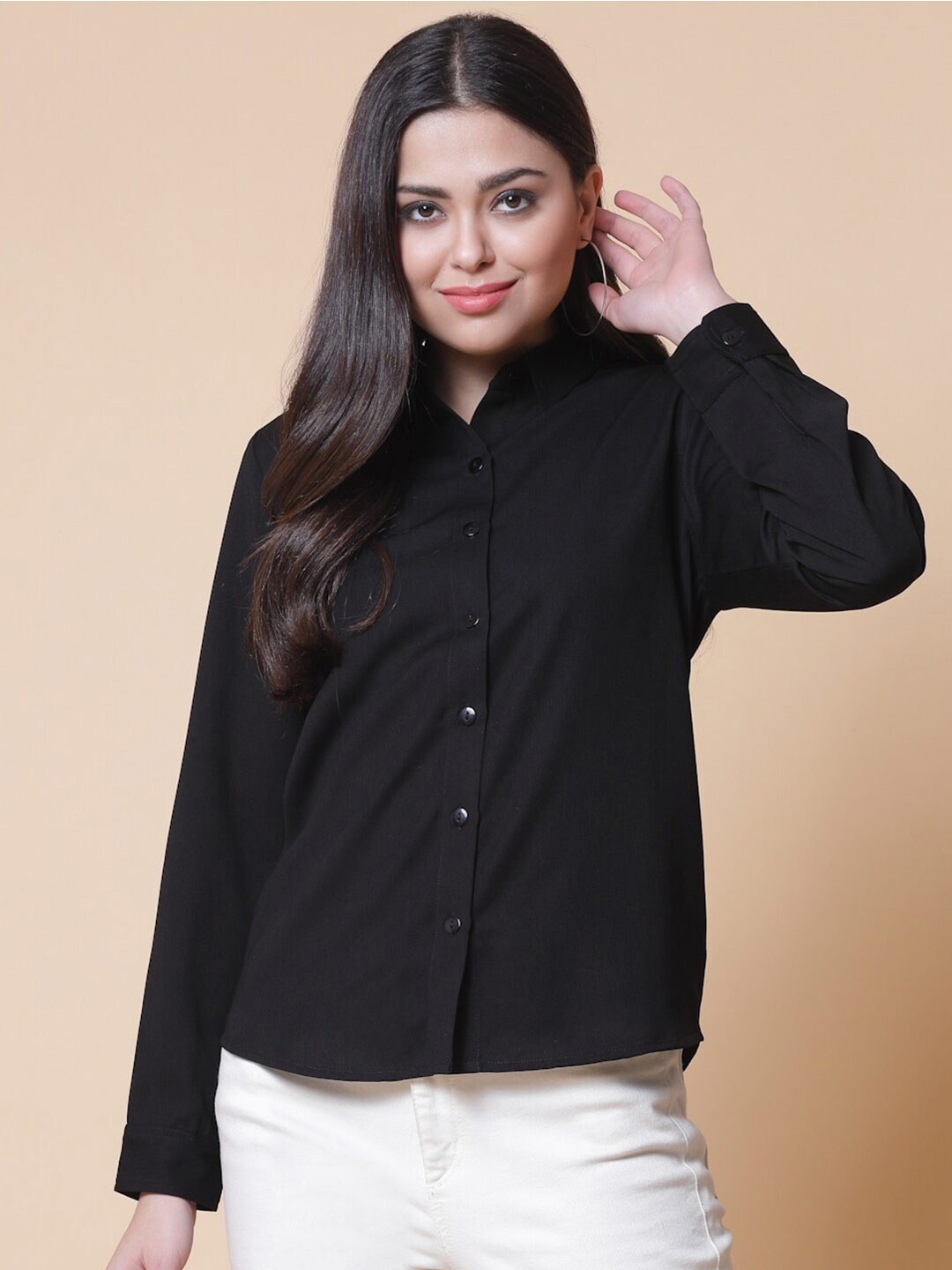 

Fab Star Classic Regular Fit Casual Shirt, Black