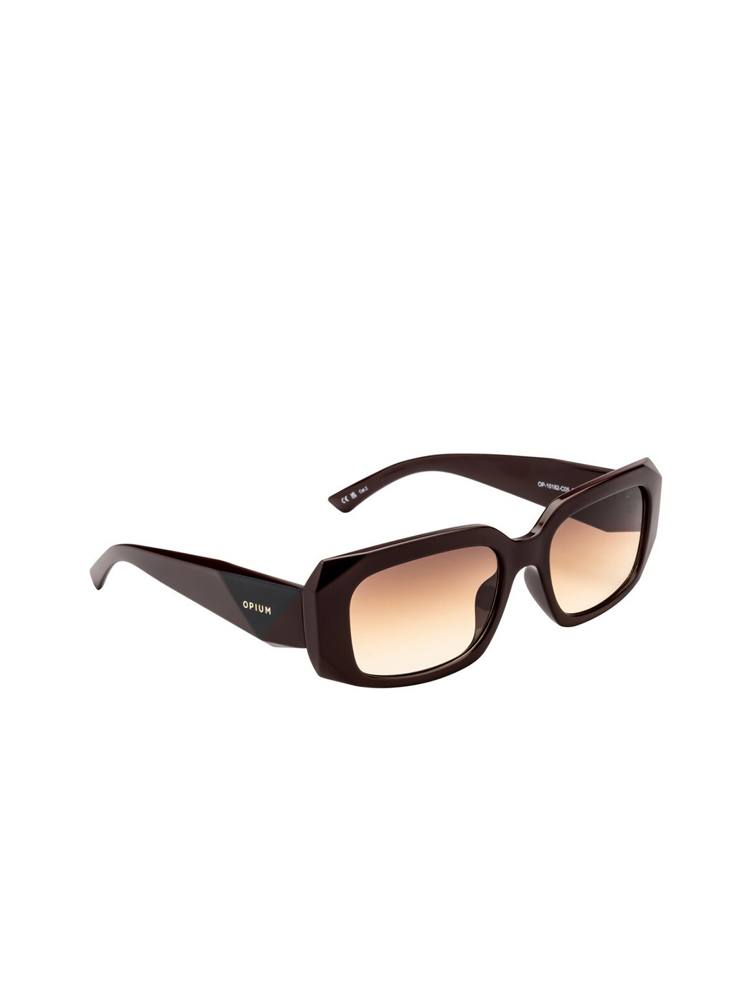 

OPIUM Women Rectangle Sunglasses with UV Protected Lens OP-10182-C05-54, Brown