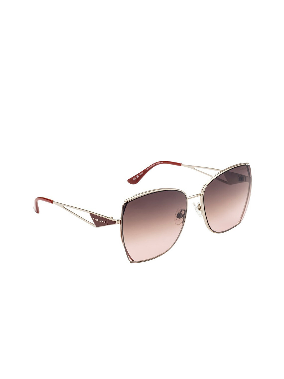 

OPIUM Women Butterfly Sunglasses with UV Protected Lens-OP-10191-C04-60, Brown