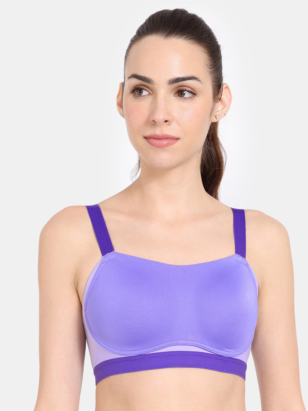 

Zelocity by Zivame Full Coverage Non-Wired Super Support Bra All Day Comfort, Purple