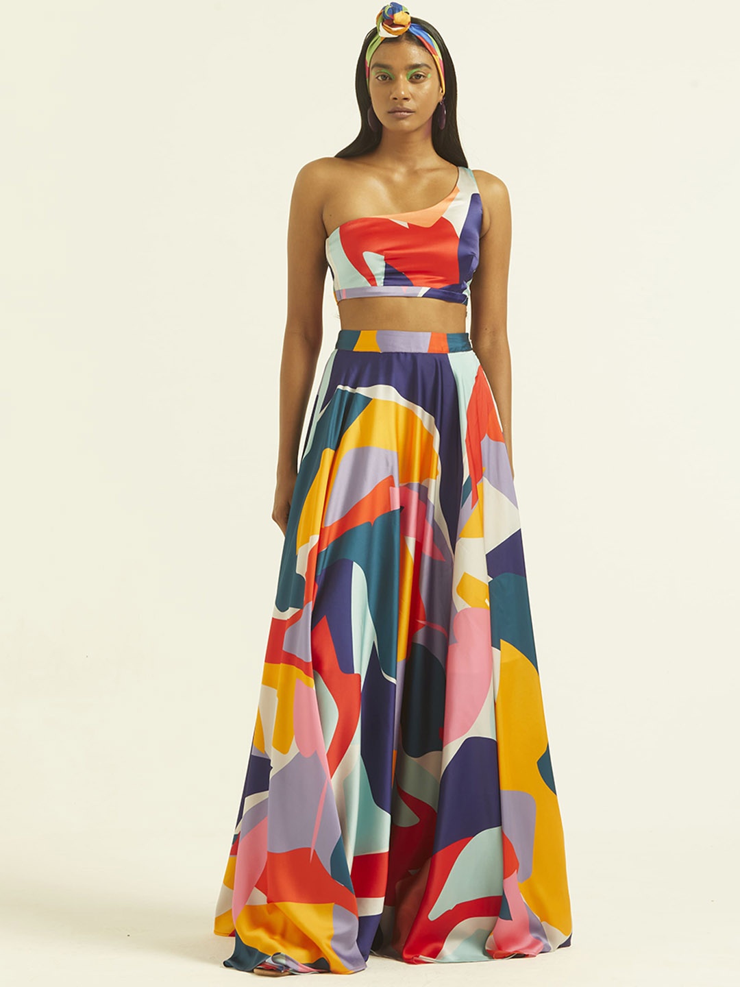 

Dash and Dot Abstract Printed Top & Skirt, Blue