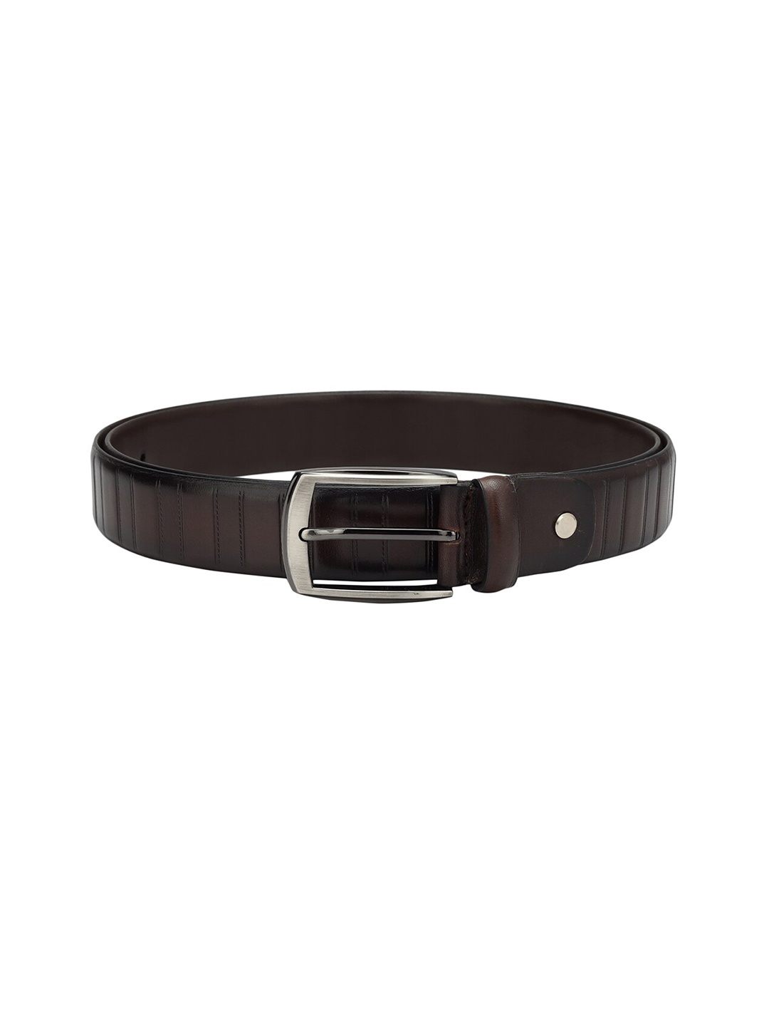 

Da Milano Men Textured Leather Belt, Brown