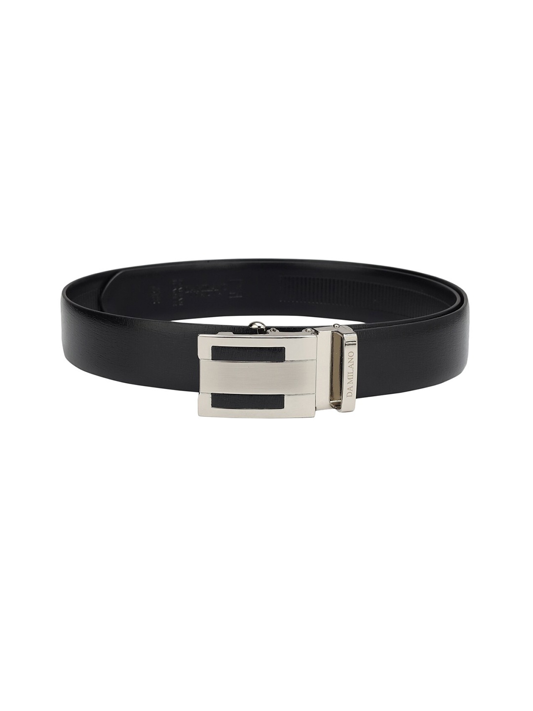 

Da Milano Men Textured Stretchable Leather Belt, Black