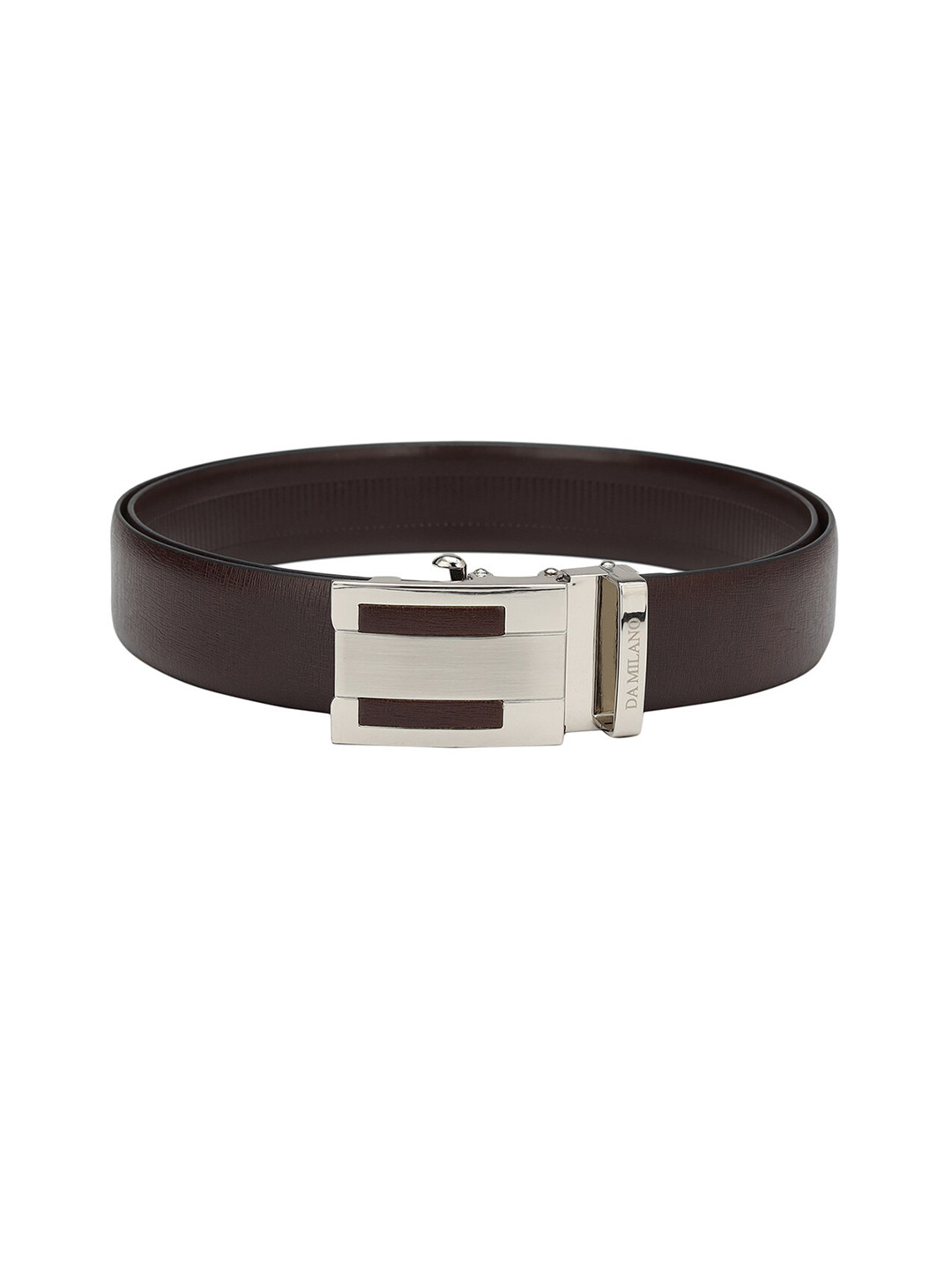 

Da Milano Men Textured Leather Belt, Brown