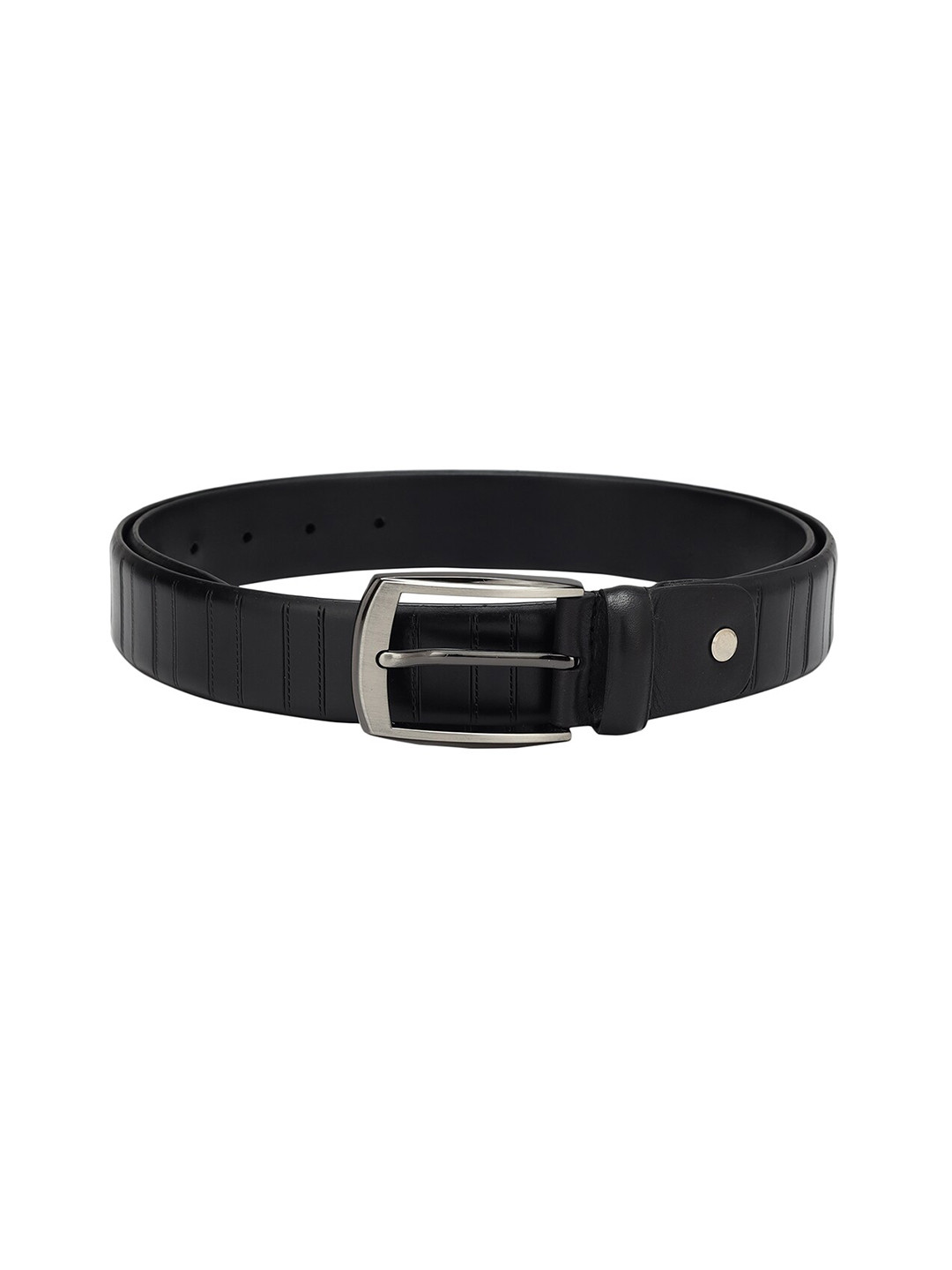 

Da Milano Men Textured Leather Belt, Black