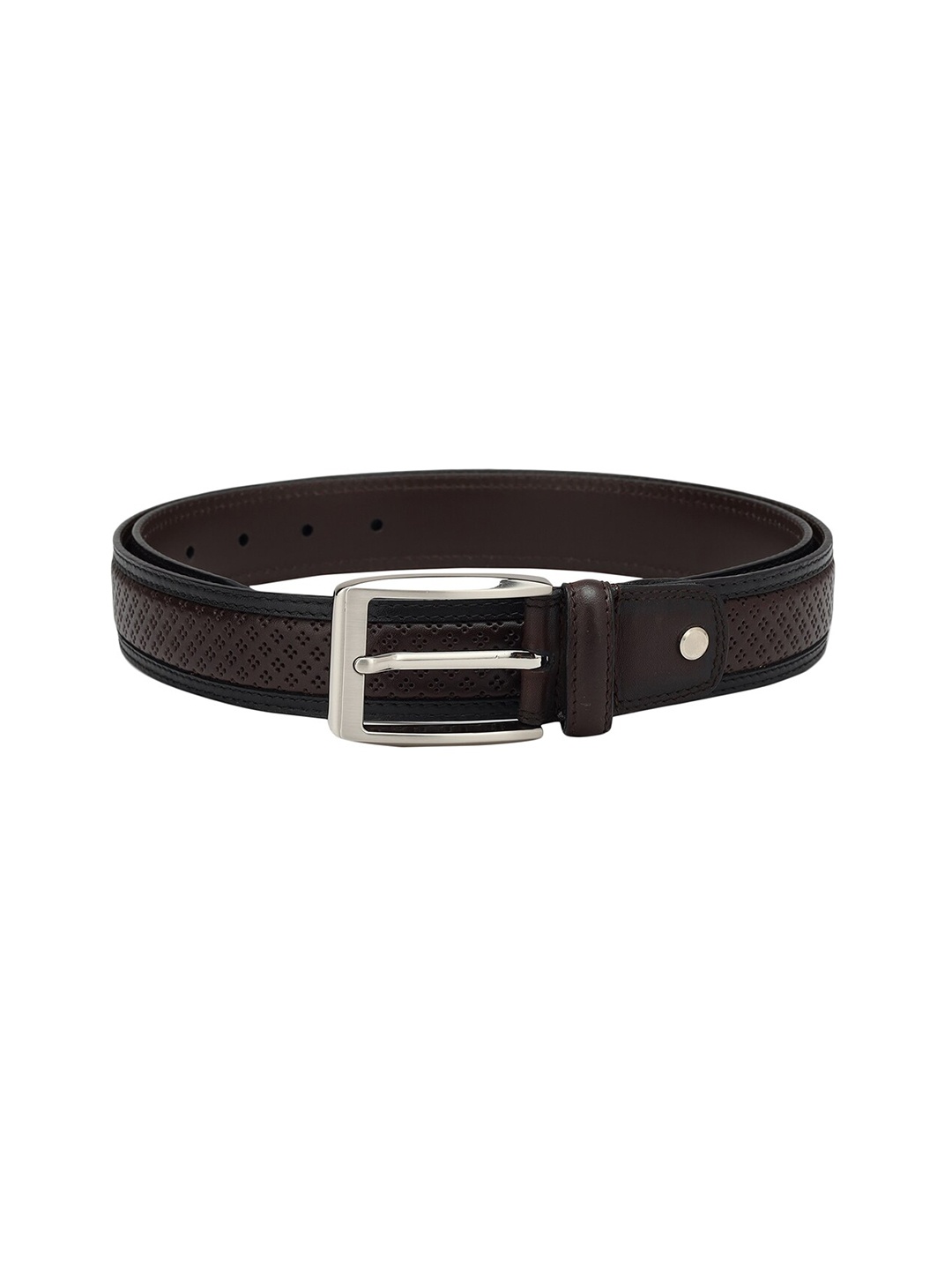 

Da Milano Men Textured Leather Belt, Brown