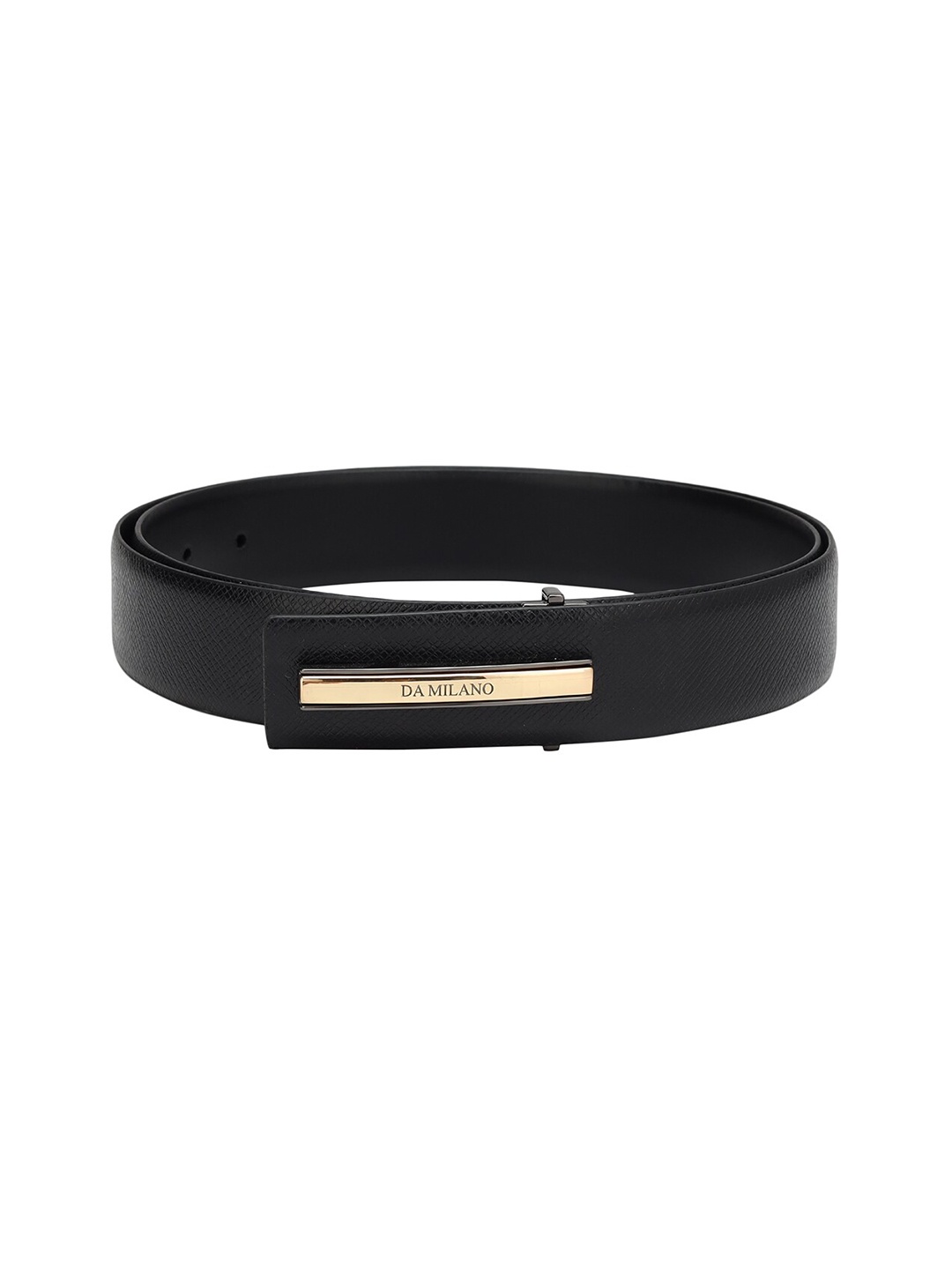 

Da Milano Men Textured Leather Belt, Black