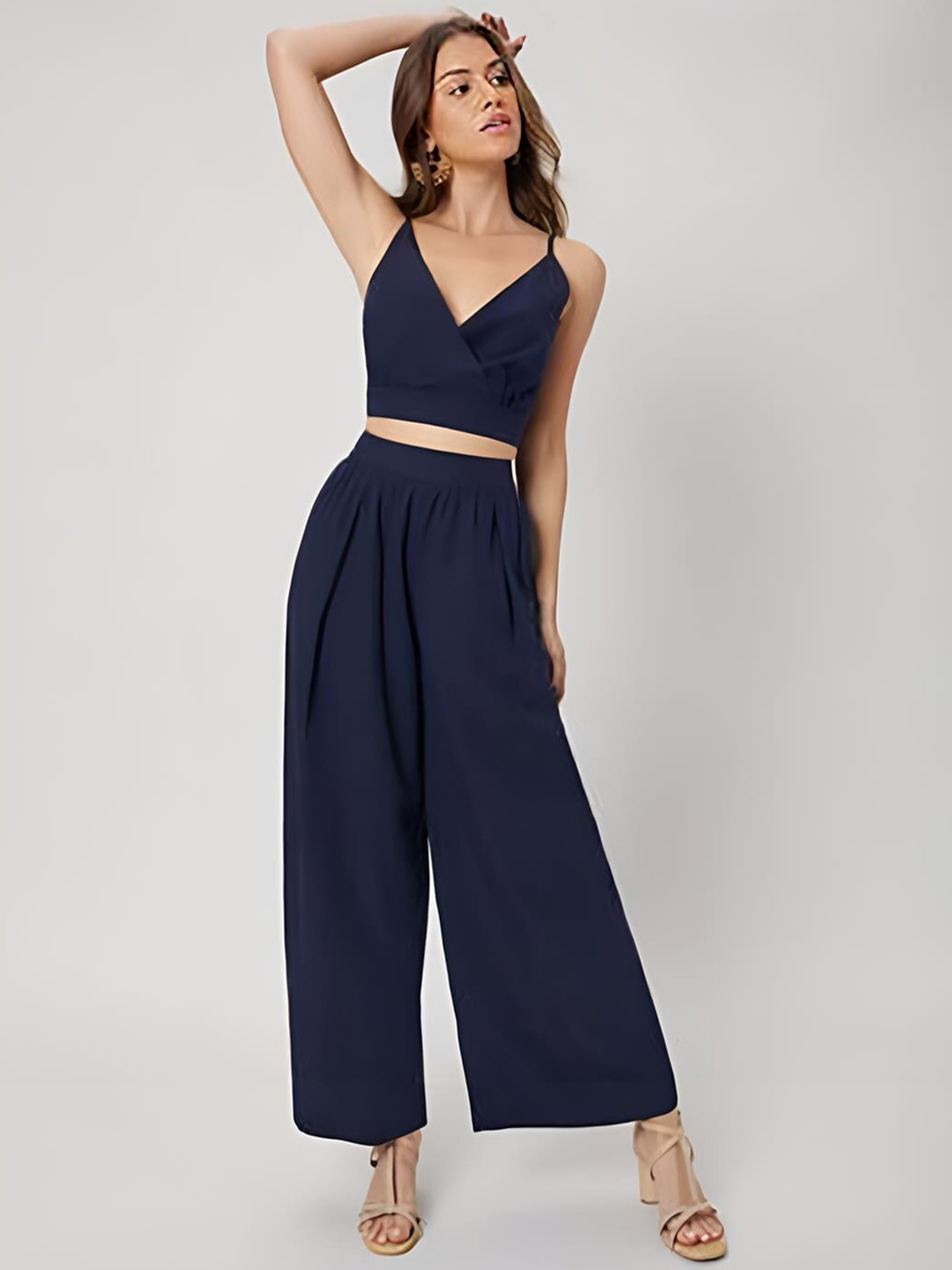 

Kotty Shoulder Straps Top With Trousers, Navy blue