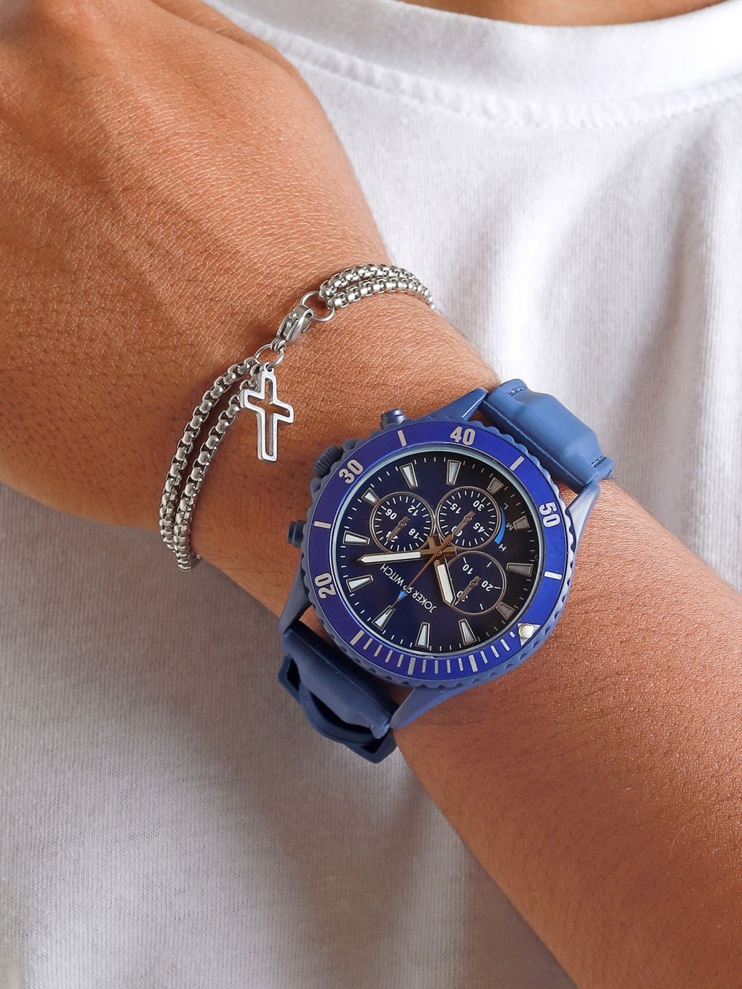 

JOKER & WITCH Men Stainless Steel Watch Gift Set- JWMBS94, Blue