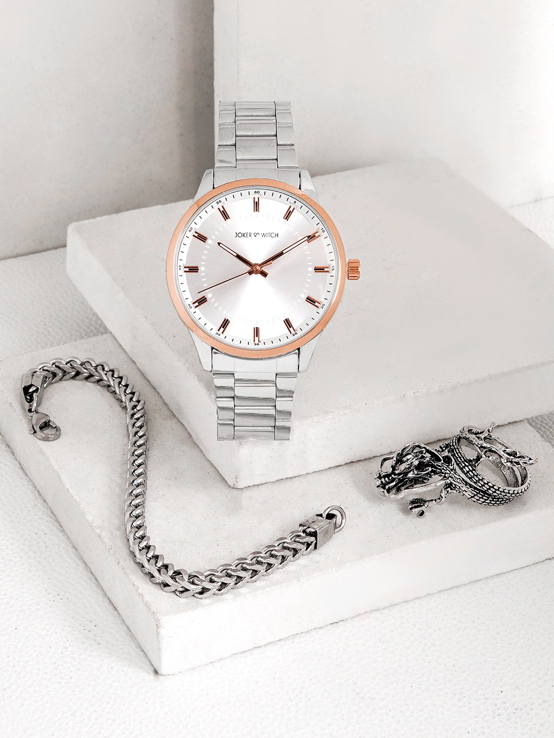 

JOKER & WITCH Men Watch Gift Set JWMLT4, Silver