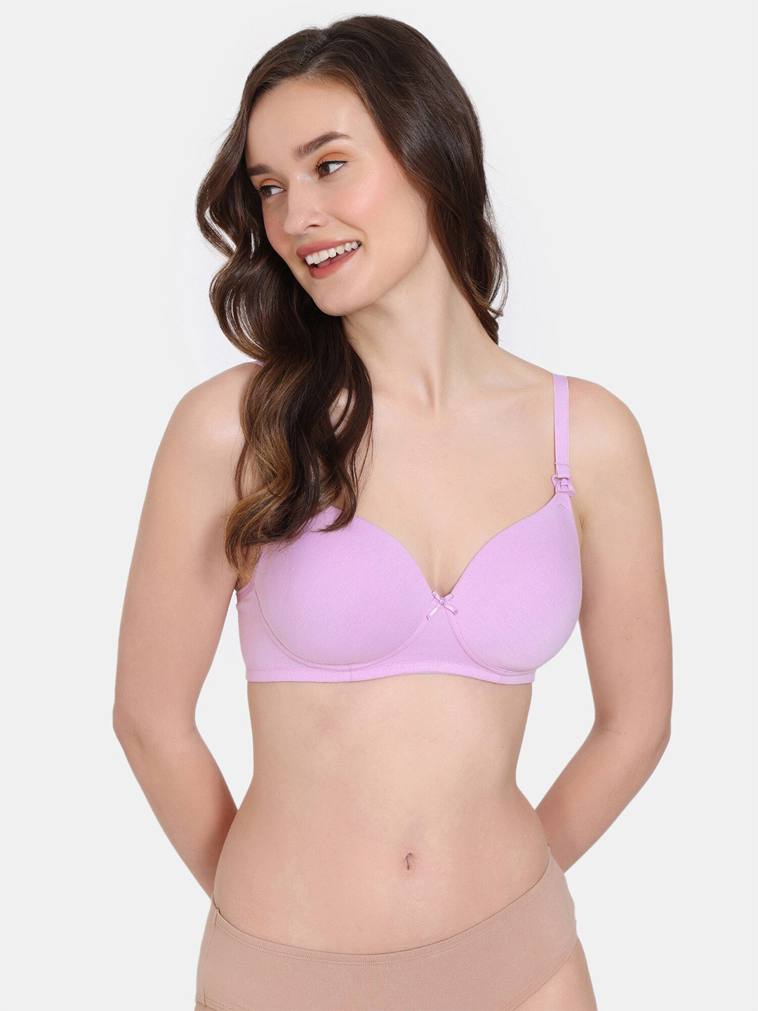

Zivame Full Coverage Lightly Padded Maternity Bra With All Day Comfort, Purple