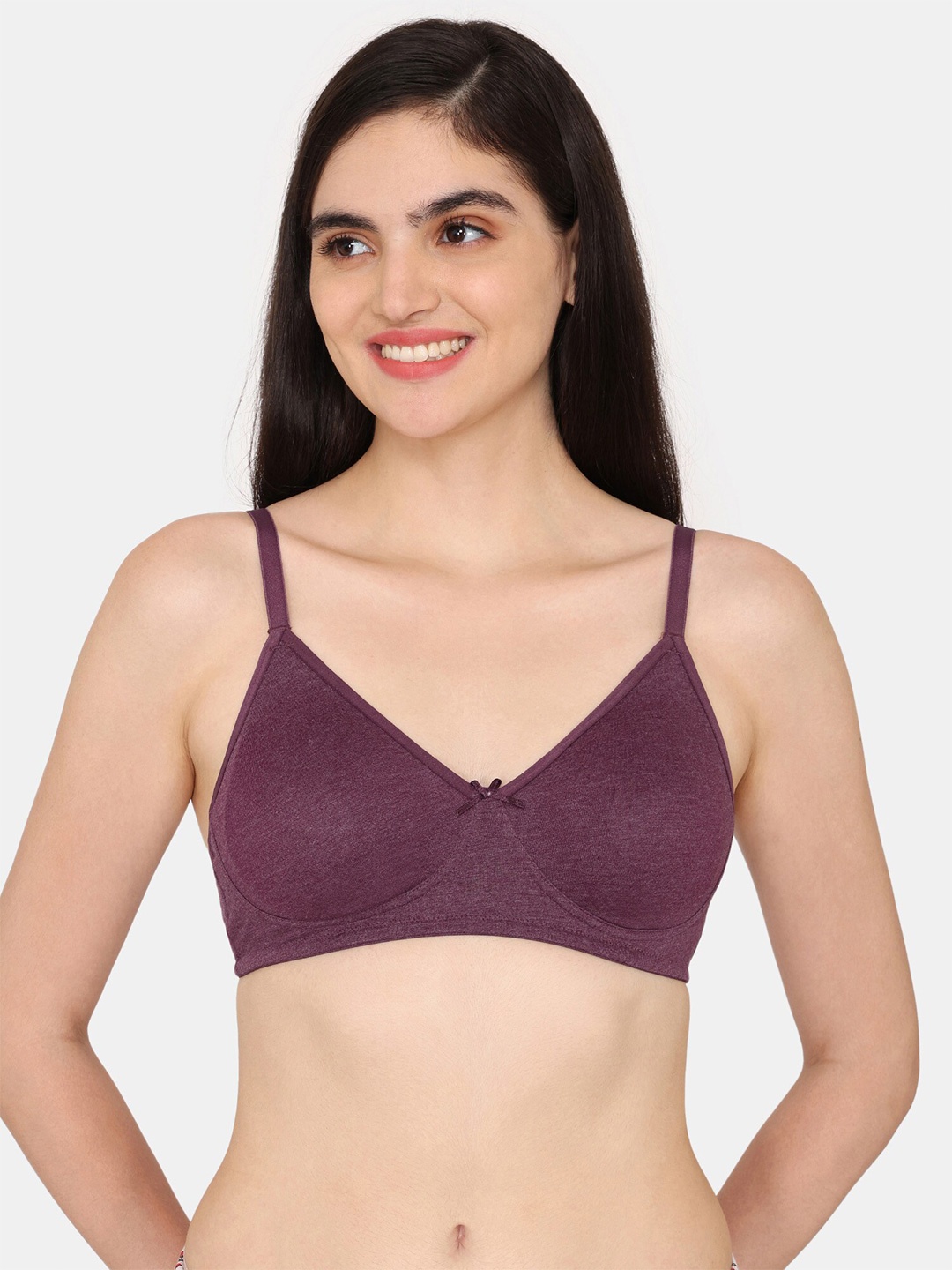 

Zivame Full Coverage Non Padded T-shirt Bra With All Day Comfort, Purple