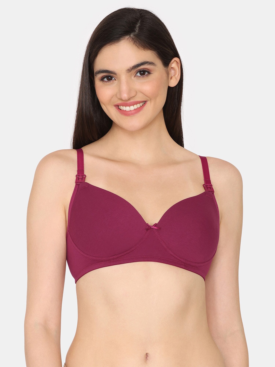 Zivame Full Coverage Lightly Padded Maternity Bra With All Day Comfort, Pink