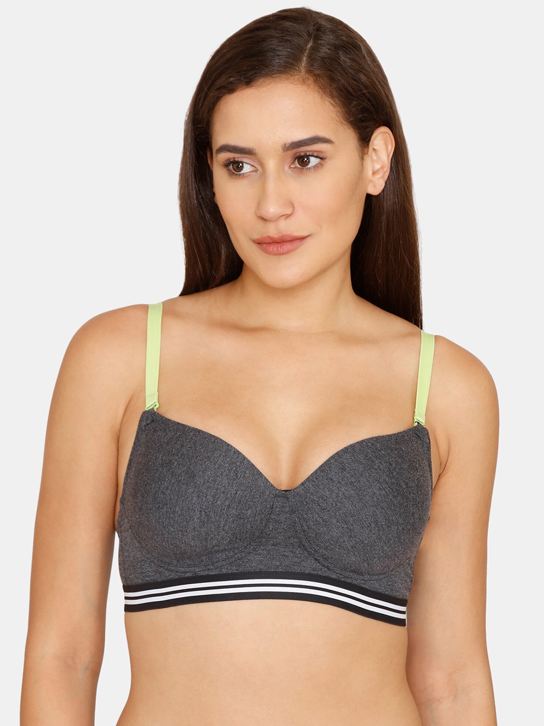 

Zivame Full Coverage Lightly Padded T-shirt Bra With All Day Comfort, Black