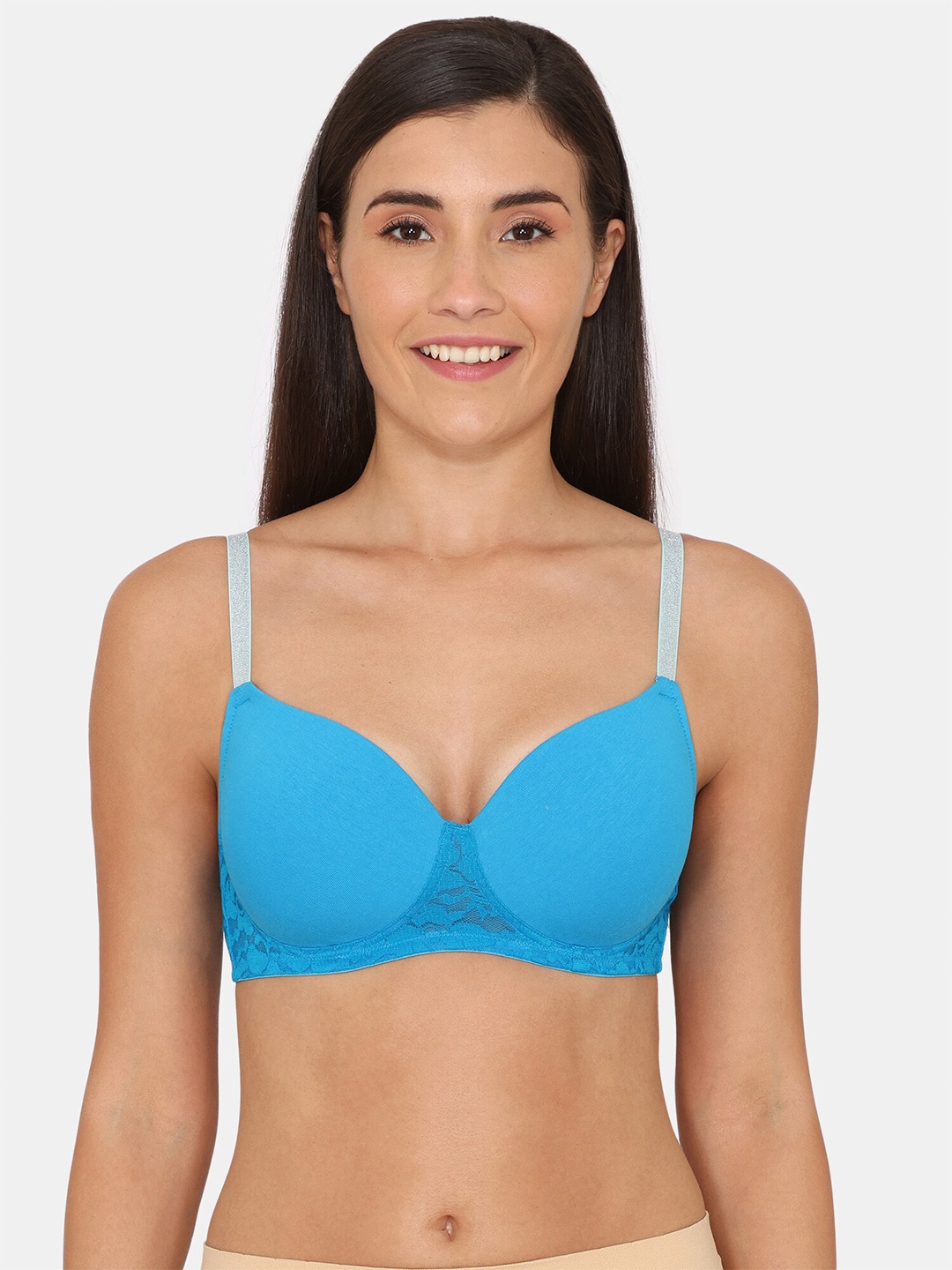 

Zivame Full Coverage Lightly Padded All Day Comfort Everyday Bra, Blue