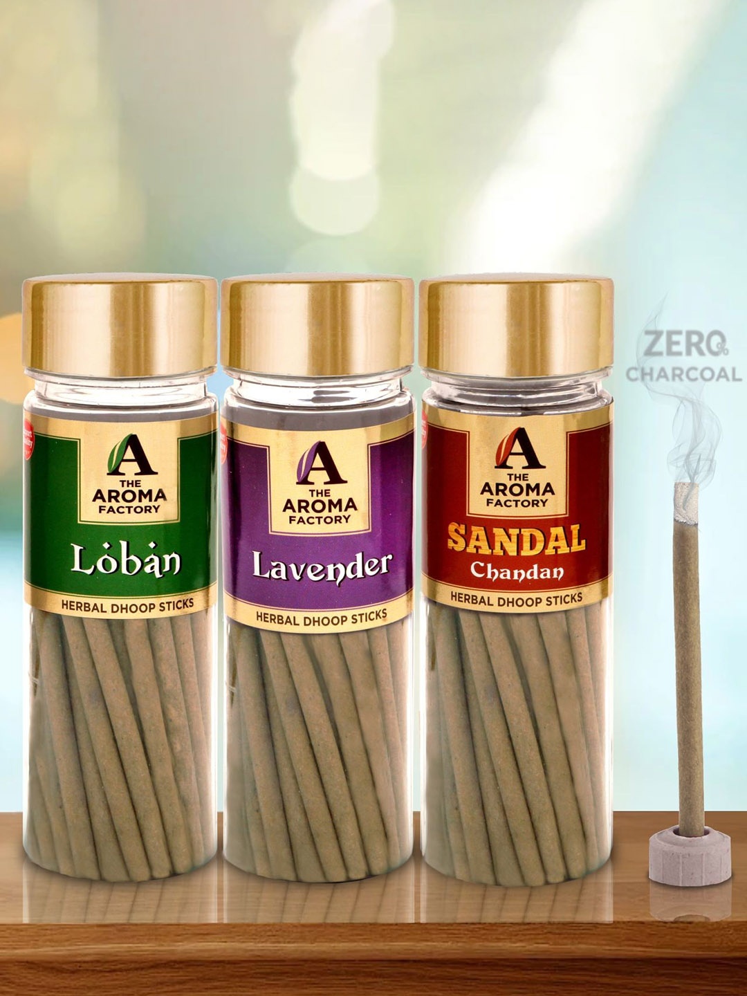 

The Aroma Factory Brown 3 Pcs Loban Lavender & Sandal Chandan Fragrance Incense Sticks