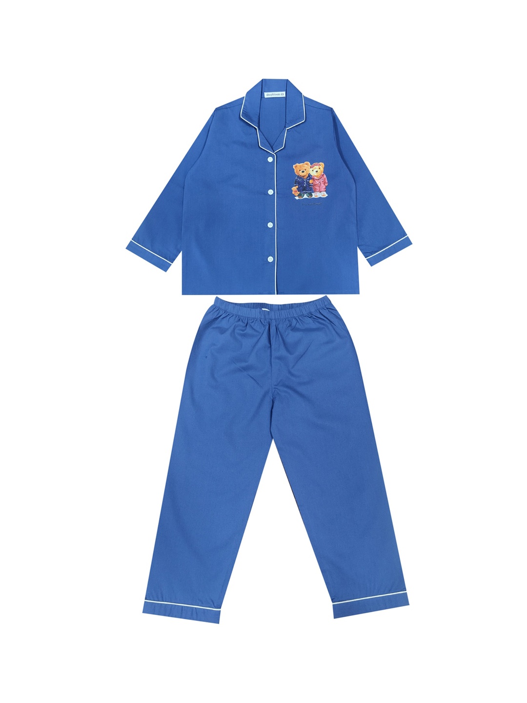 

shopbloom Kids Pure Cotton Night Suit, Navy blue