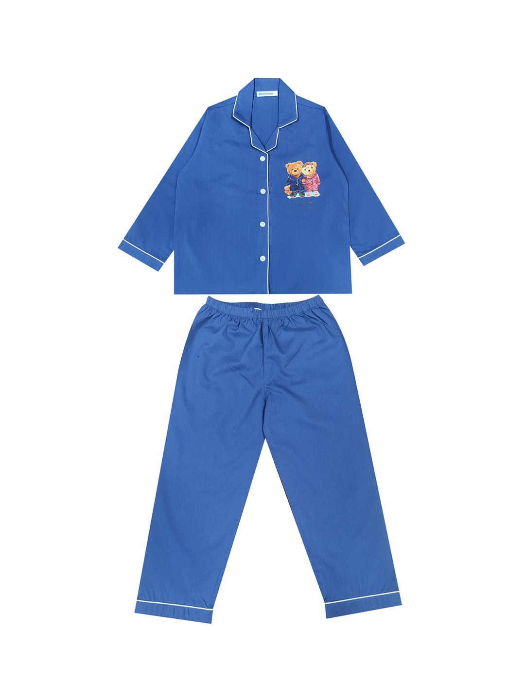 

shopbloom Kids Pure Cotton Night Suit, Navy blue