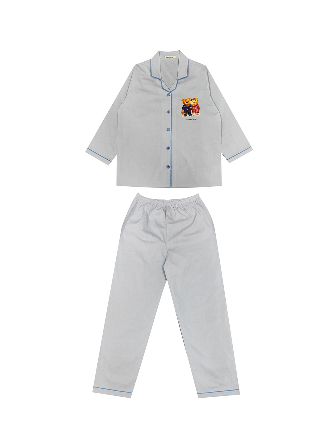 

shopbloom Kids Pure Cotton Night Suit, Blue