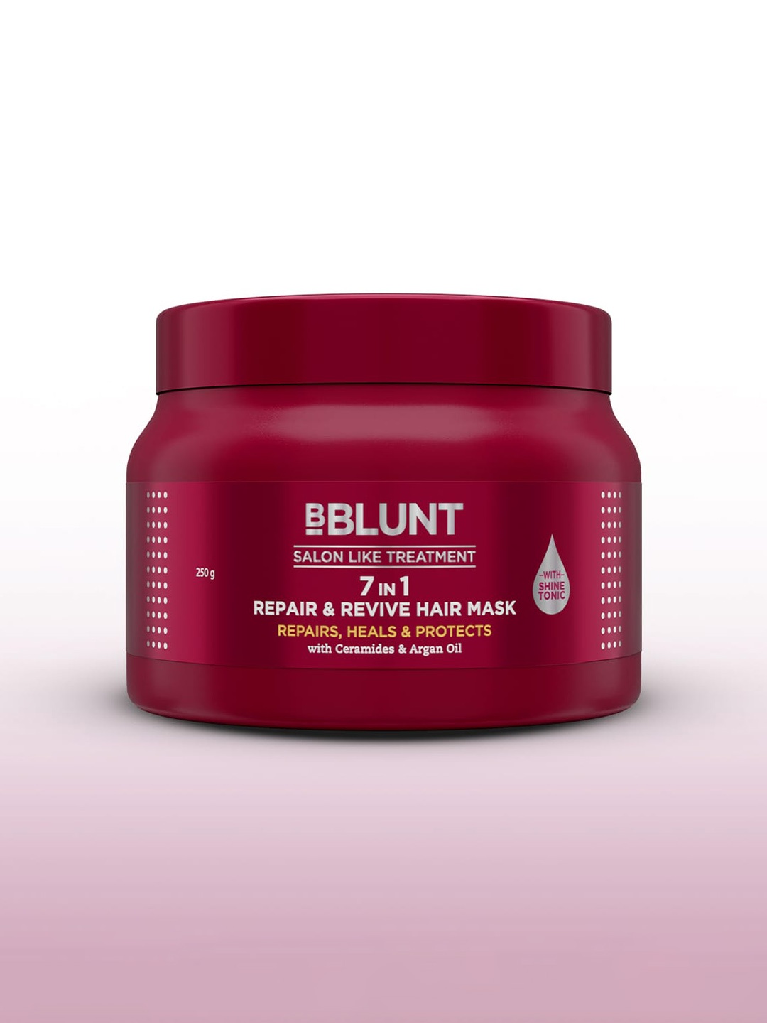 

BBLUNT 7-In-1 Repair & Revive Hair Mask with Argan Oil & Ceramides - 250 g, Burgundy