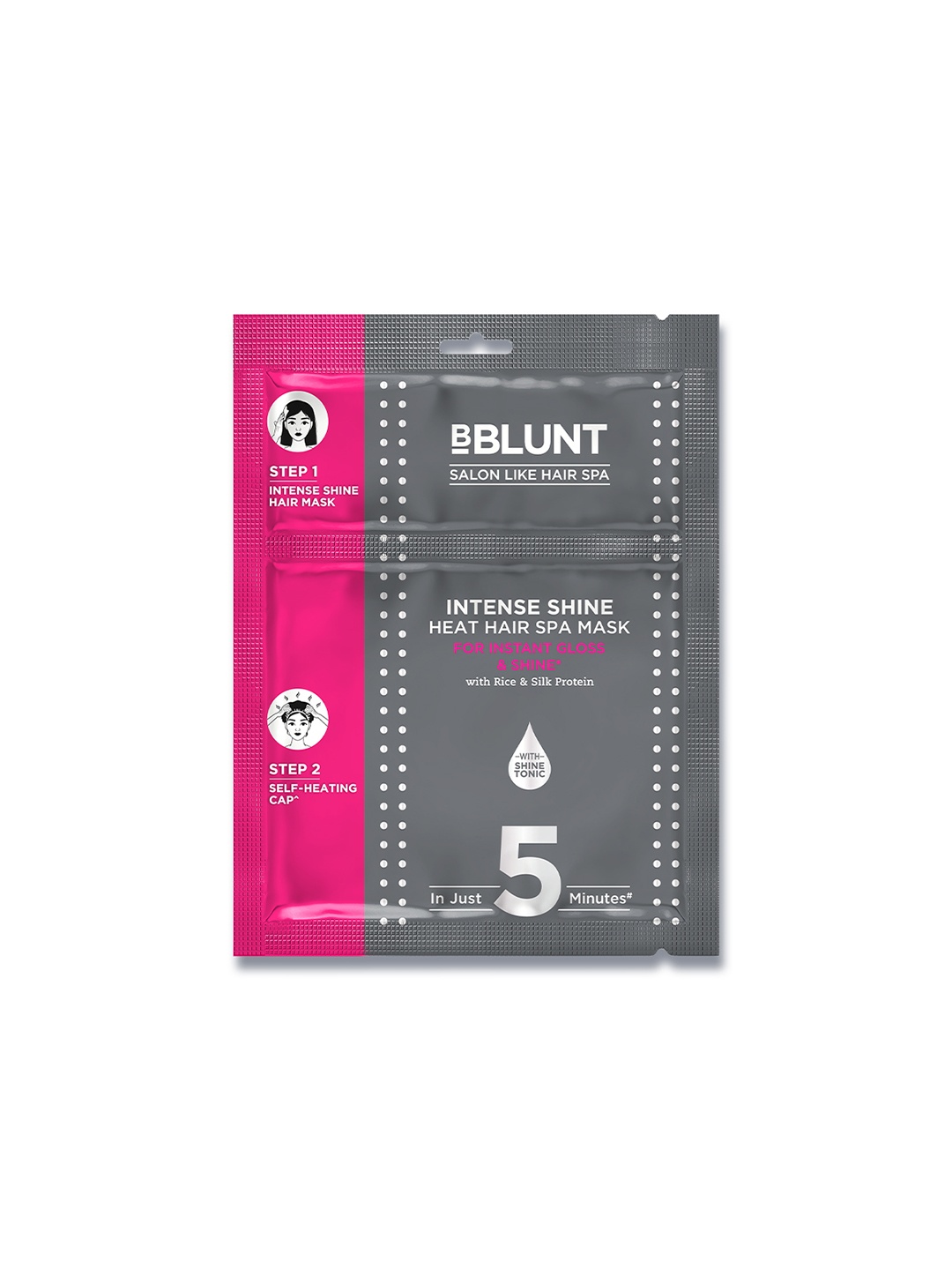 

BBLUNT Intense Shine Hair Spa Mask with Rice & Silk Protein - 70 g, Grey