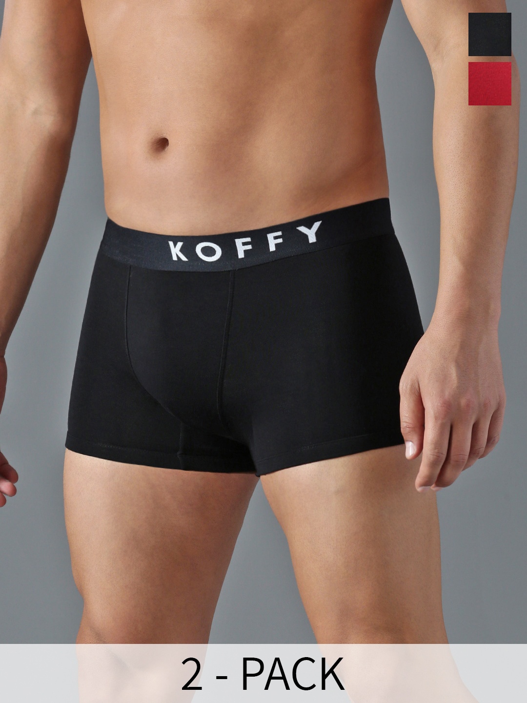 KOFFY Pack Of 2 Form-Soft Micro Modal Trunks, Maroon