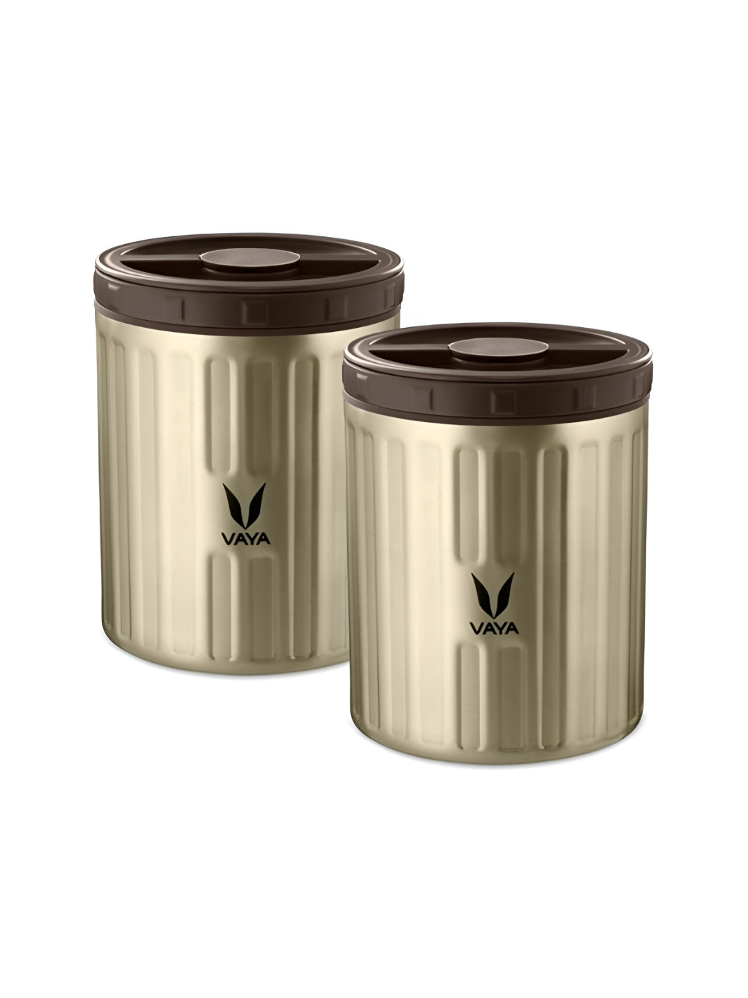 

Vaya 2 Pieces Stainless Steel Vacuum Insulated Food Containers 500 ml Each, Tan