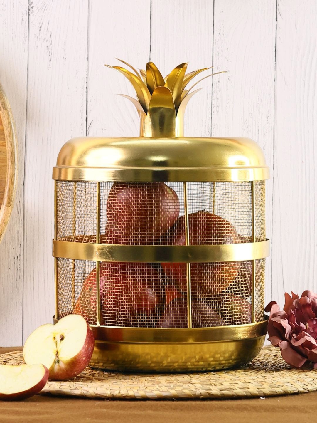 Chokhat Gold Toned Ananas Shaped Fruit & Vegetable Basket