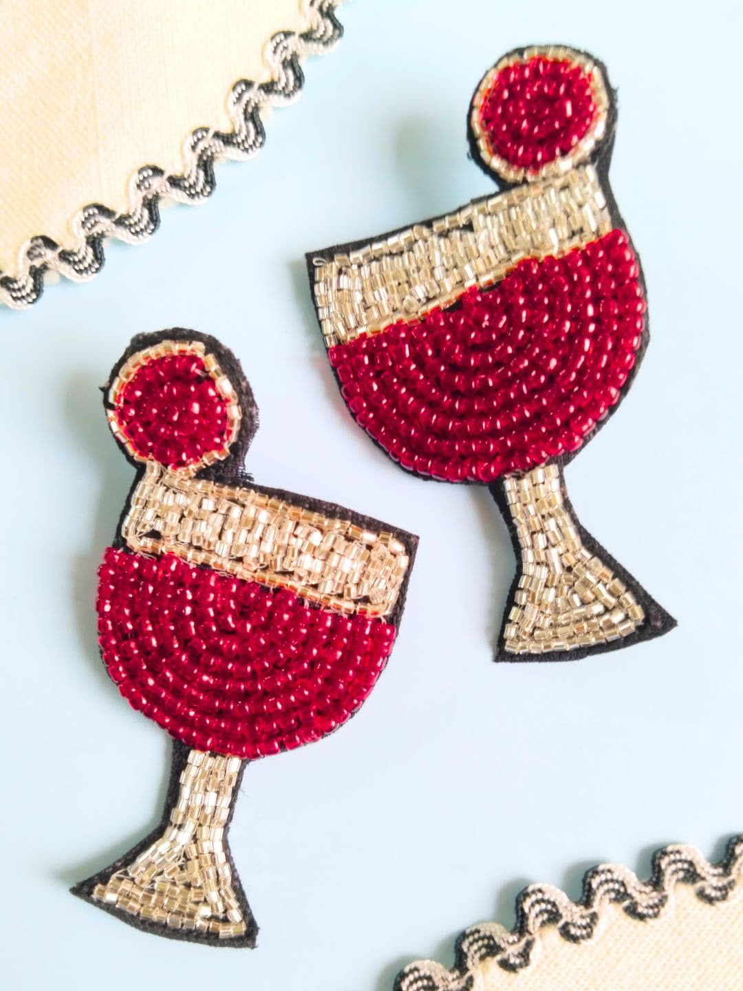 

Anouk Red Beaded Quirky Drop Earrings