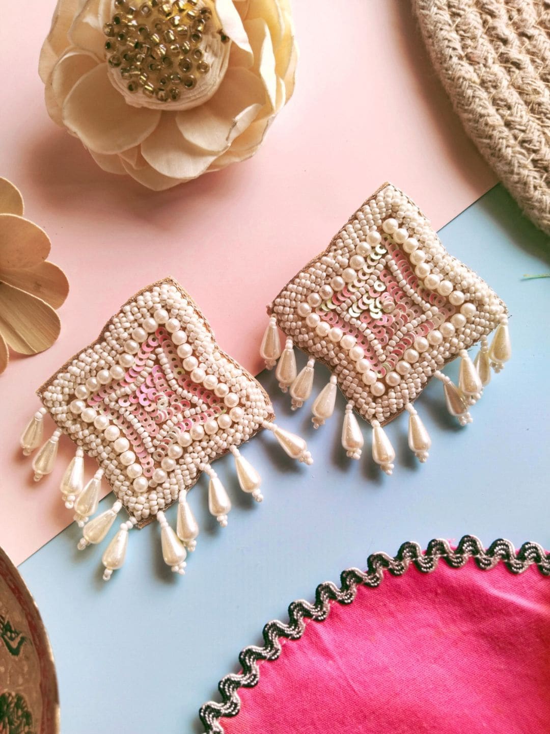 

Anouk White Beaded Star Shaped Drop Earrings