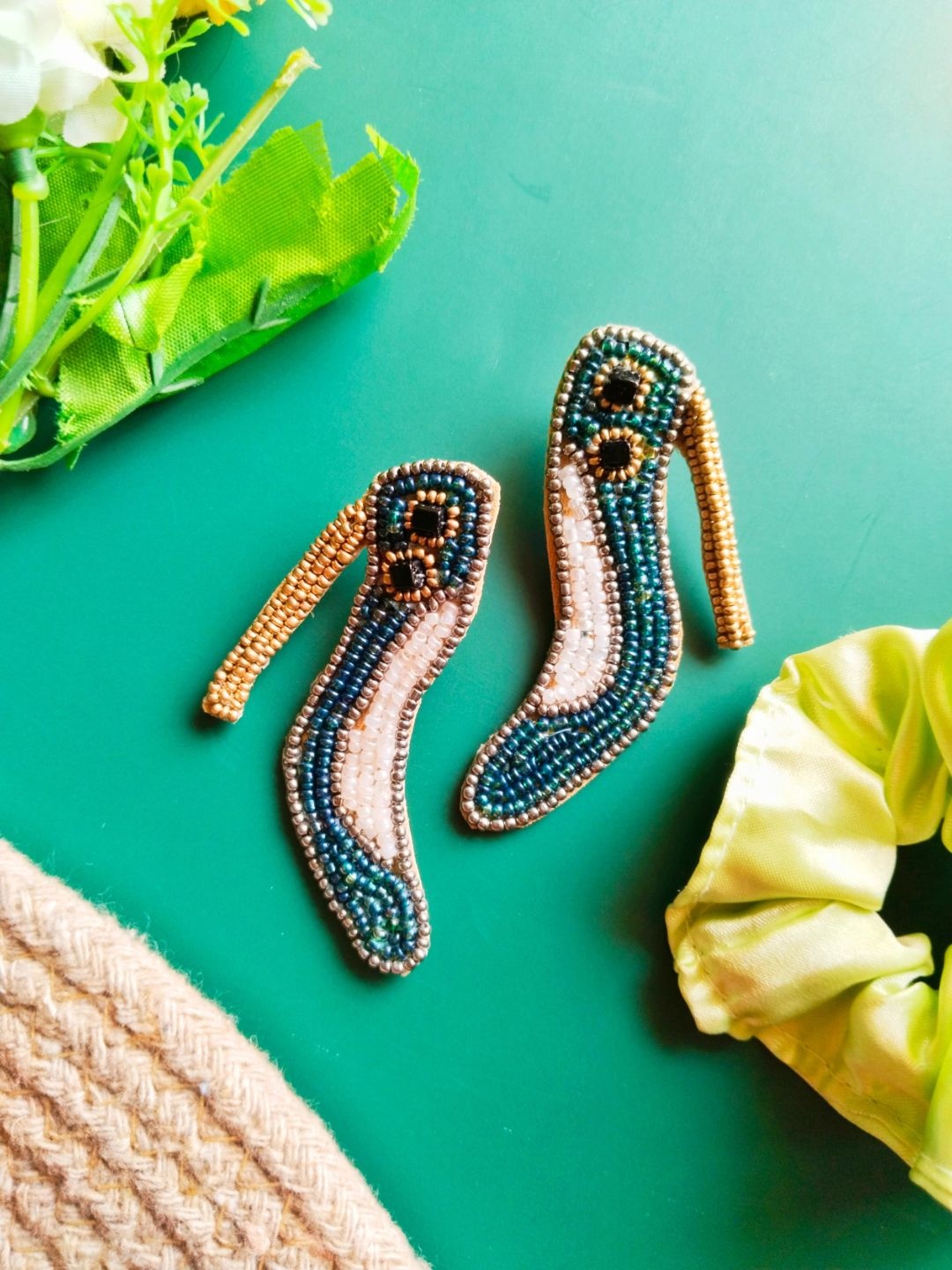 

Sangria Beaded Quirky Stud Earrings, Gold