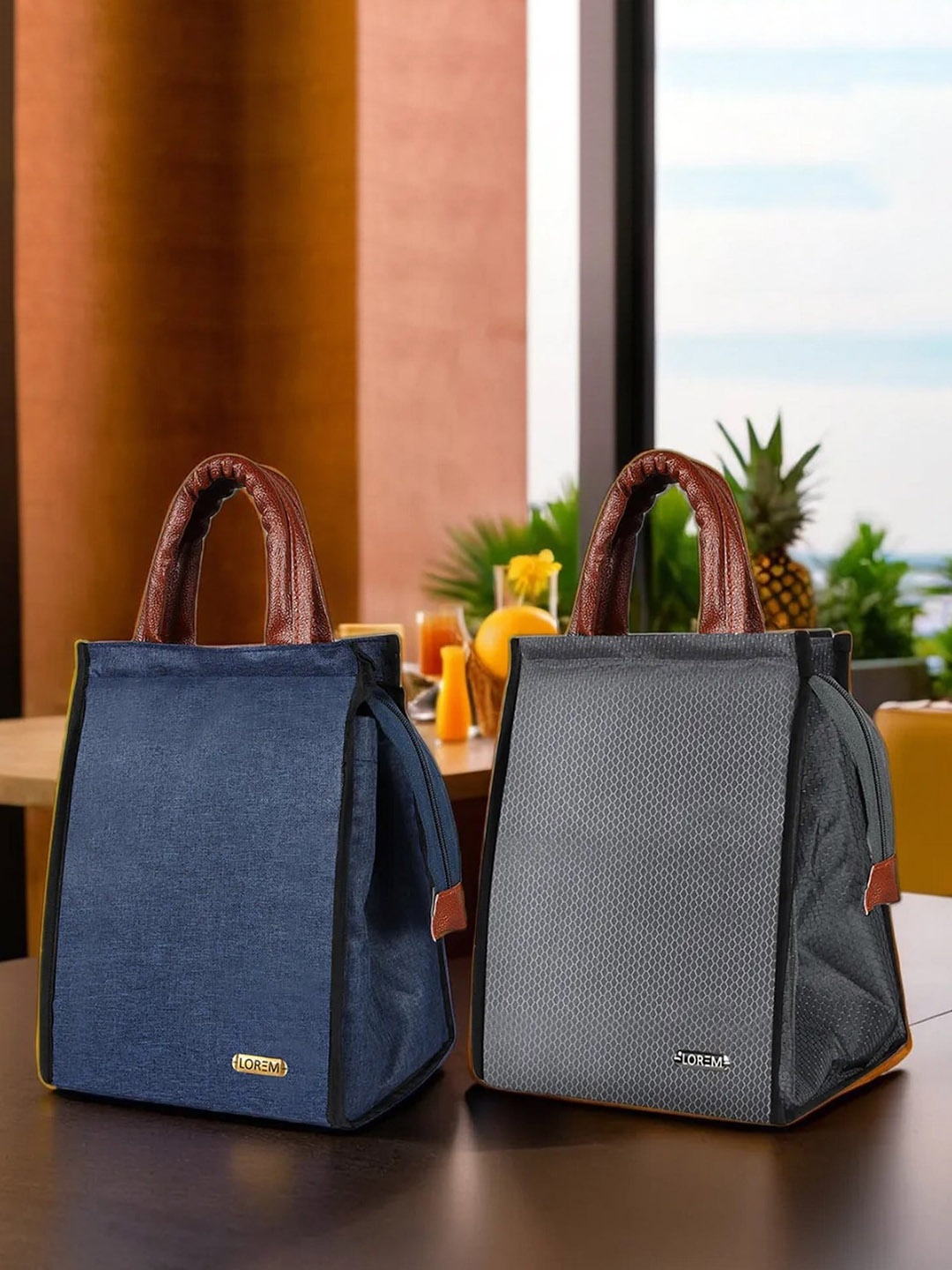 

LOREM Set of 2 Insulated Lunch bags, Blue