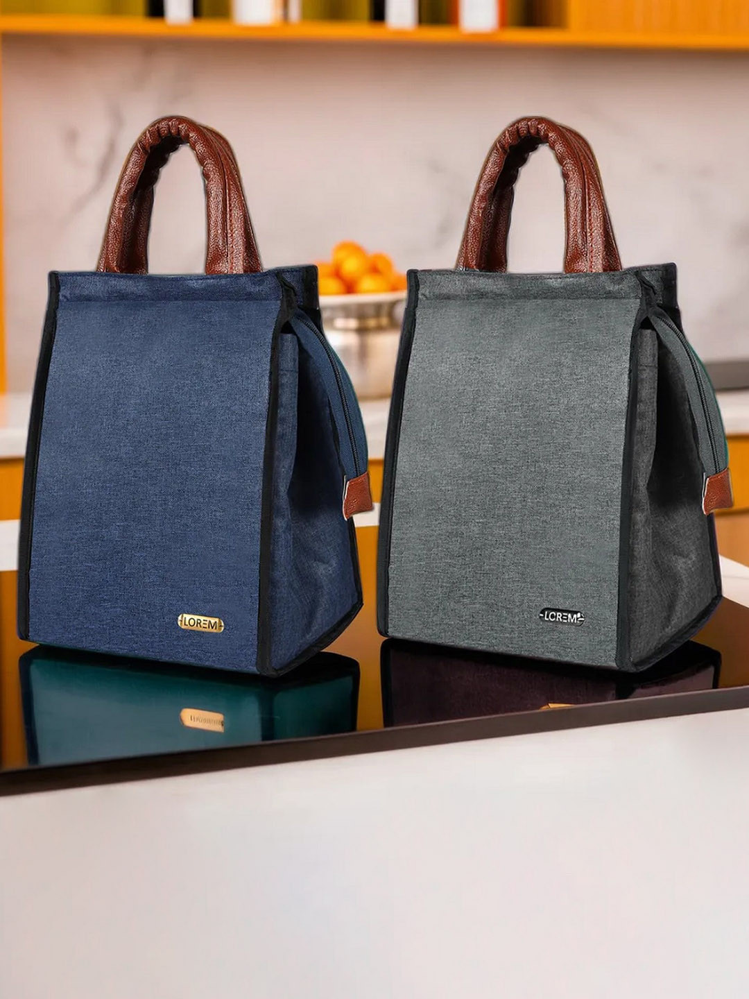 

LOREM Set of 2 Insulated Lunch bags, Blue