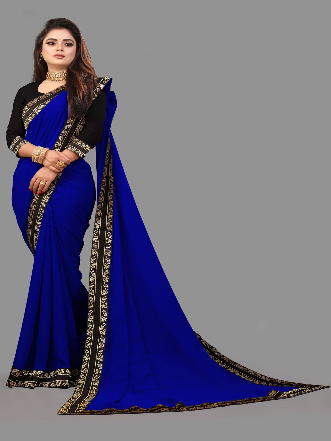 

Sadika Woven Design Zari Ready to Wear Saree, Blue