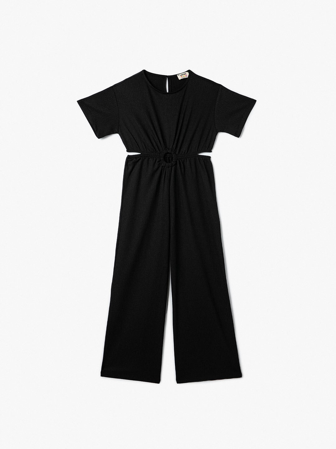 

Koton Short Sleeves Girls Cut Out Basic Jumpsuit, Black