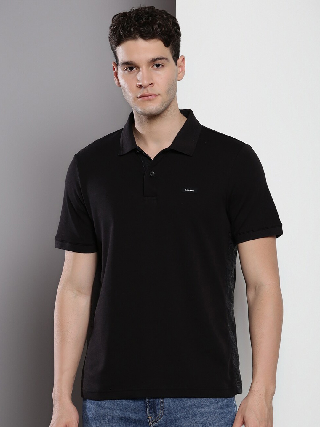 

Calvin Klein Polo Collar Organic Cotton T-shirt, Black