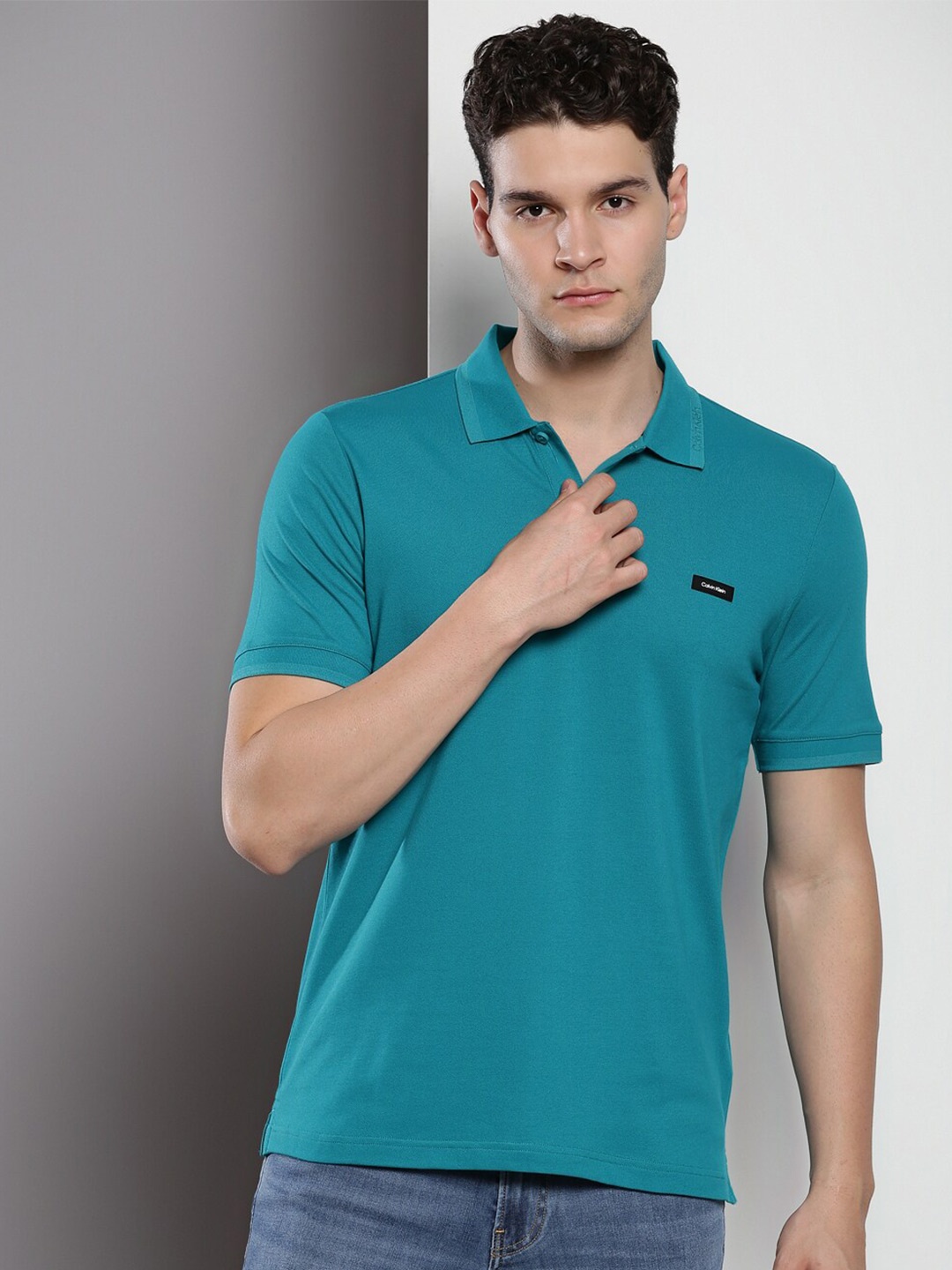 

Calvin Klein Polo Collar Slim Fit T-shirt, Blue