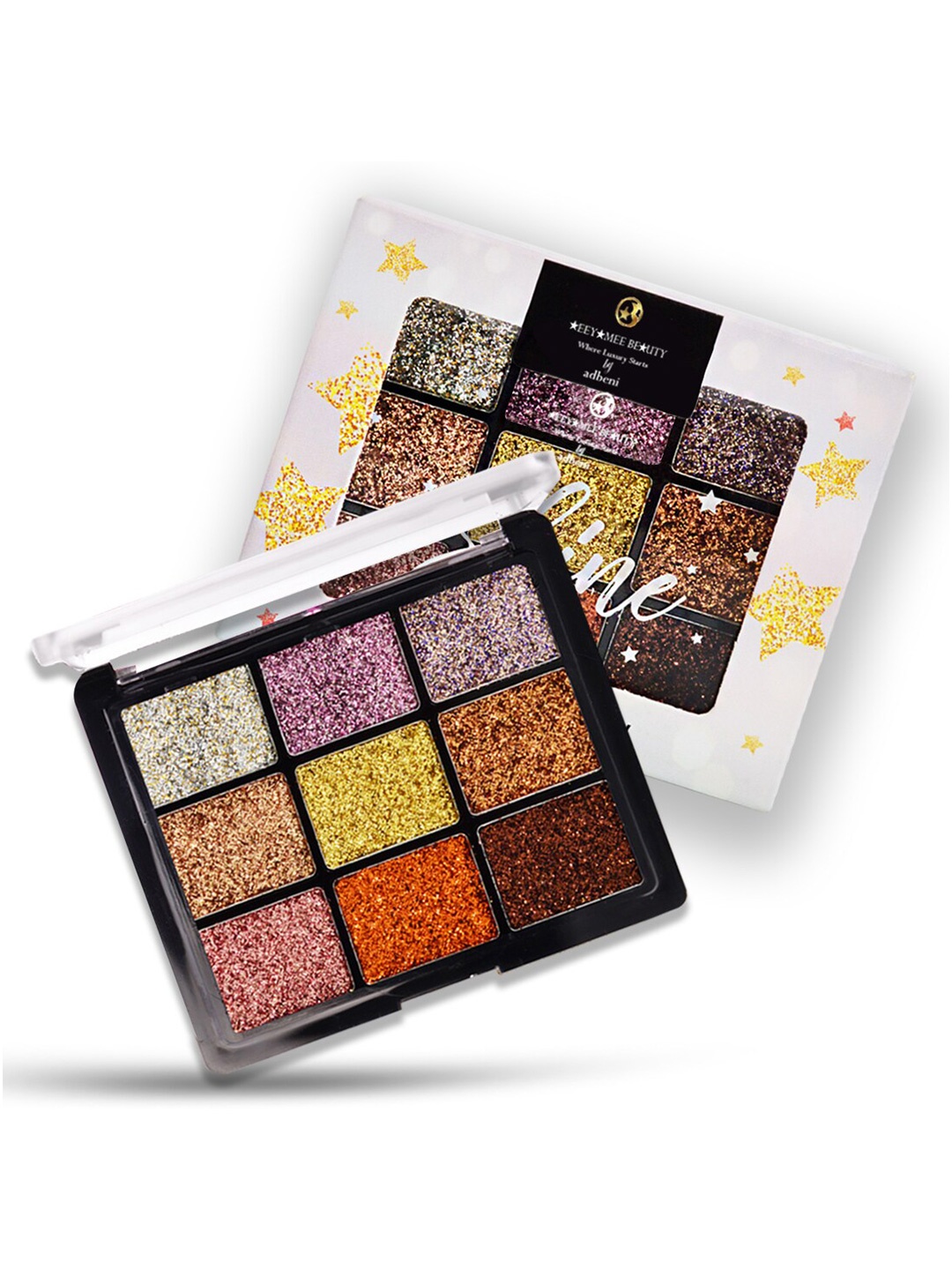 

Adbeni 9-In-1 Shine Lightweight Colors Glitter Eyeshadow - Shade 01, Multi