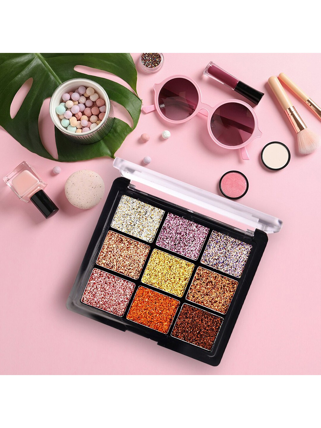 

Adbeni 9-In-1 Lightweight Glitter Eyeshadow - 10g - Shade 02, Pink